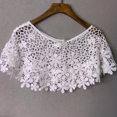 Flower Hollow Out Shawl Solid Breathable Wrap Casual Cape Decorative Shawl