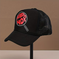 Racket Print Baseball Cap Hip Hop Mesh Trucker Hat