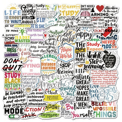 Inspirational English Stickers Classic Text Waterproof Stickers