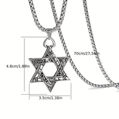Stainless Steel Necklace Jewelry Hexagon Pendant Necklace Hip hop Punk
