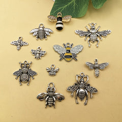 20pcs Antique Silver Bee Shape Charms Pendants for DIY Jewelry Making