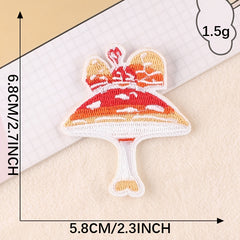 6pcs Mushroom Embroidery Patches Art Decor DIY Clothes Accessories