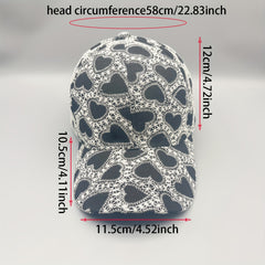 Geometric Embroidery Baseball Cap Heart Dot Pattern Dad Hats