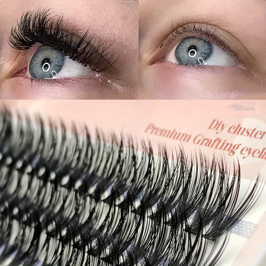 60 Pcs Cluster Lashes 3D Comic Style False Eyelashes Makeup Tool