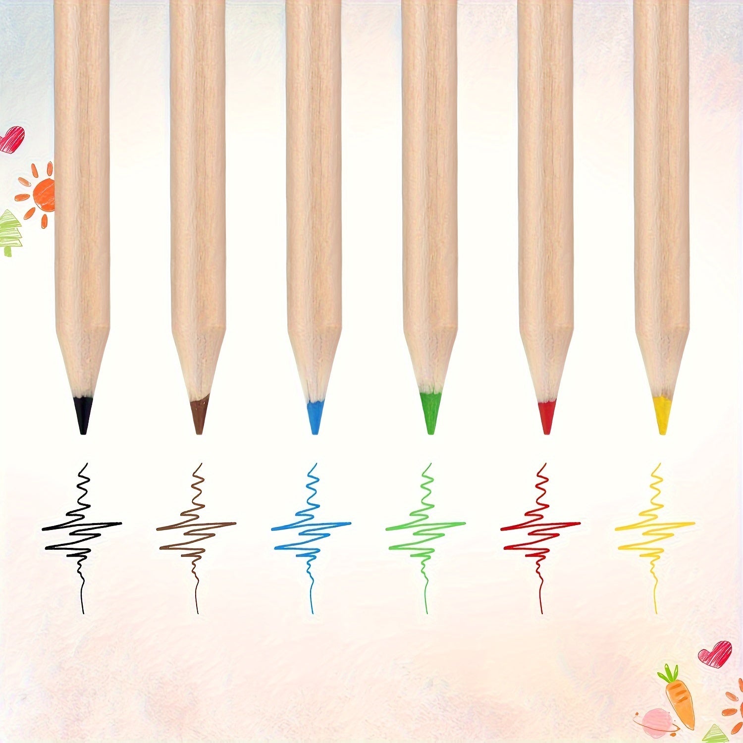 24 Pencils Mini Colored Pencils Portable Drawing School Supplies