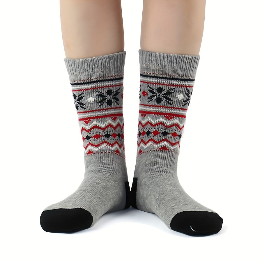 2 Pairs Floral Print Mid Tube Socks Women's Stockings
