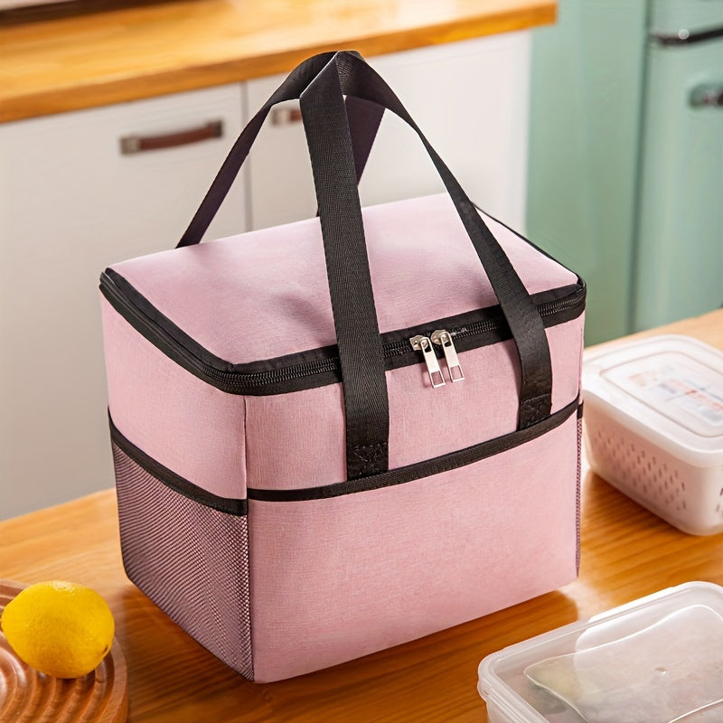 Large Insulated Lunch Bag Leak Proof Zipper Portable Lunch Box