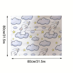 3 Piece Newborn Blanket Kit Rabbit Print Wrap Anti Startle Swaddle Headband