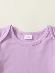 Baby Girls Cotton Loungewear Set Solid Rompers 3pcs