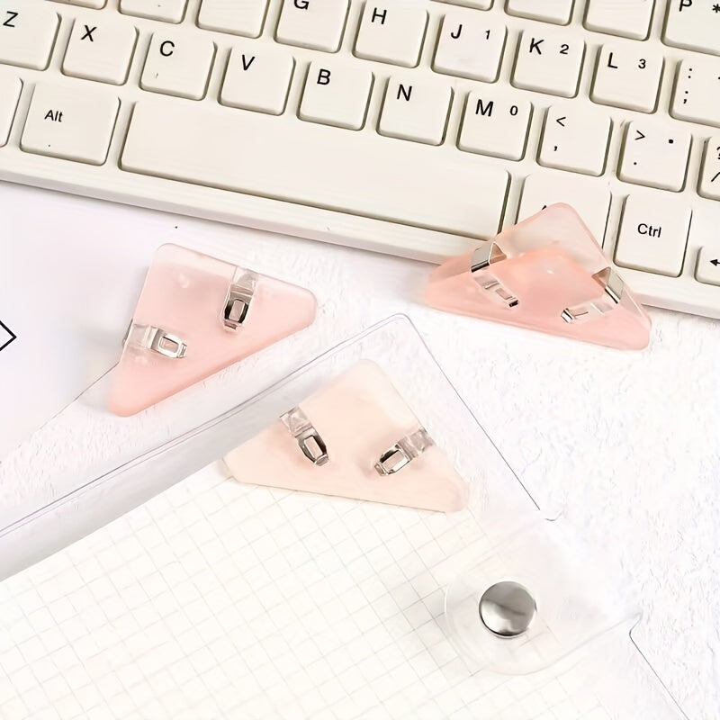 Acrylic Triangle Clip Set - Anti Roll Corner Clip for Office Documents