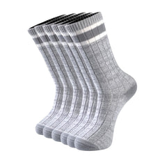 3 Pairs Striped Crew Socks Comfy & Breathable College Style Socks Women's Stocki