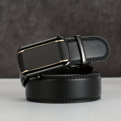 Men's Auto Buckle Belt PU Leather Business Waist Strap