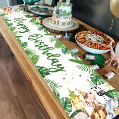 Jungle Birthday Table Runner Safari Baby Shower Party Decoration