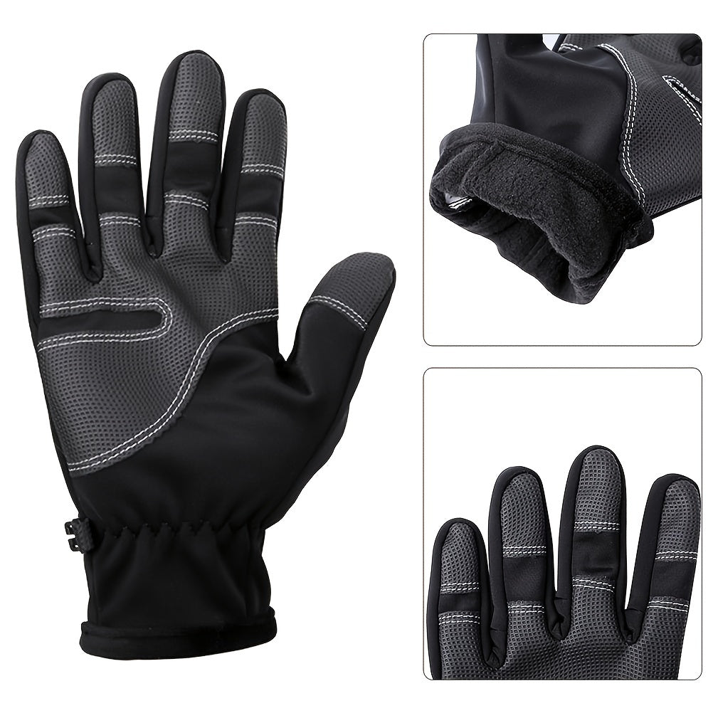 Cycling Winter Gloves Waterproof Windproof Warm Full Finger