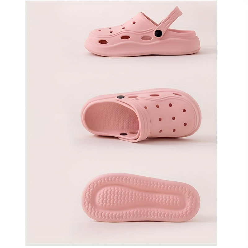 Women's Platform Clogs Solid Hollow Out Slide Shoes Outdoor Sandals