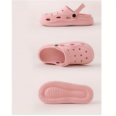 Women's Platform Clogs Solid Hollow Out Slide Shoes Outdoor Sandals