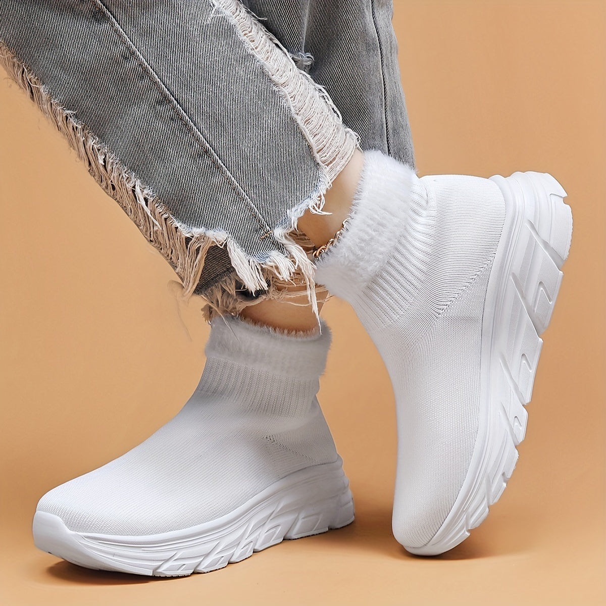 Mesh Slip-On Breathable Running Shoes Comfortable Shock Absorption