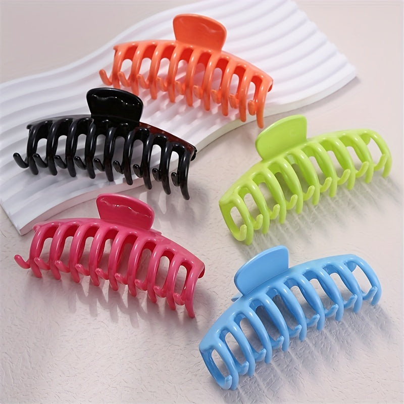 5pcs Frosted Hair Claw Women's Shark Claw Combination Set
