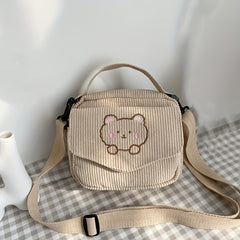 Bear Crossbody Bag Square Shoulder Bag Coin Purse for Girls