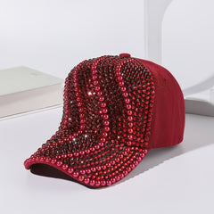 Pearl Rhinestone Bling Baseball Cap for Women Girls