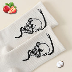 Gothic Skull & Snake Mid Tube Socks