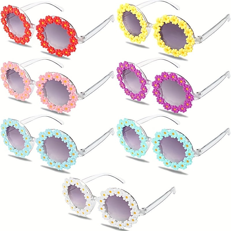 Girls Round Flower Sunglasses UV Protection Glasses for 1-6 Years Old