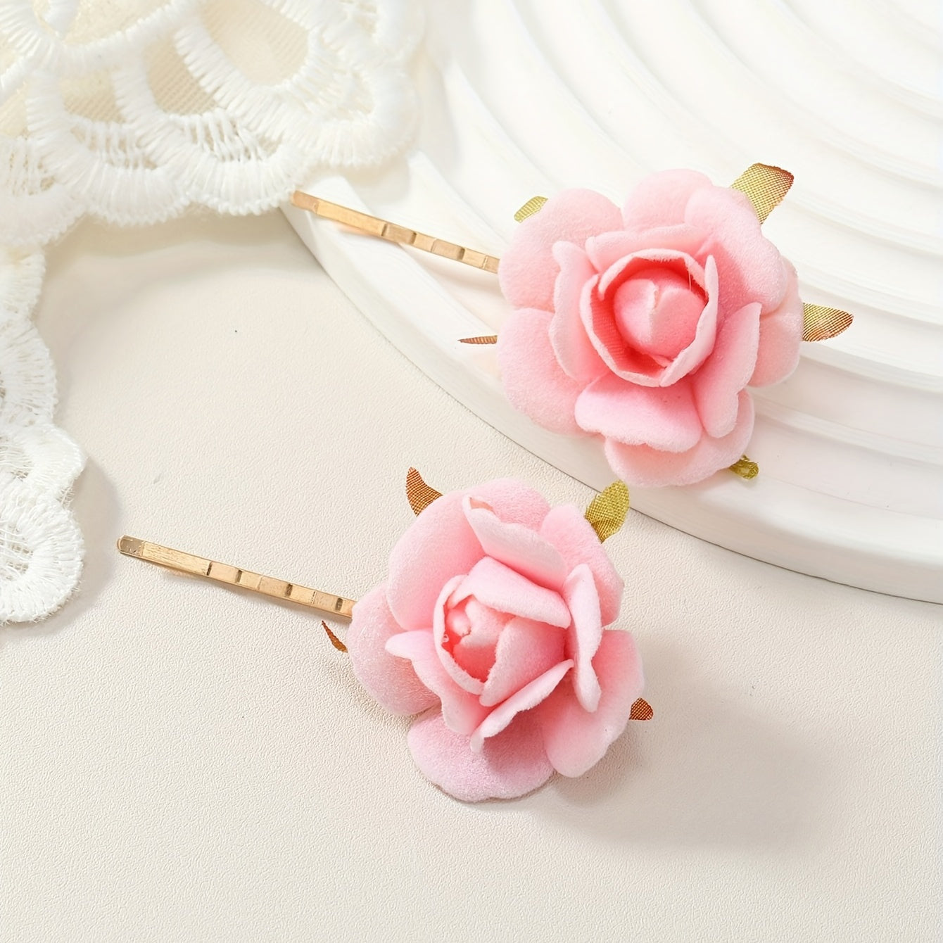 Boho Style Hair Pin With Flower Bridal Hair Clip for Wedding Party