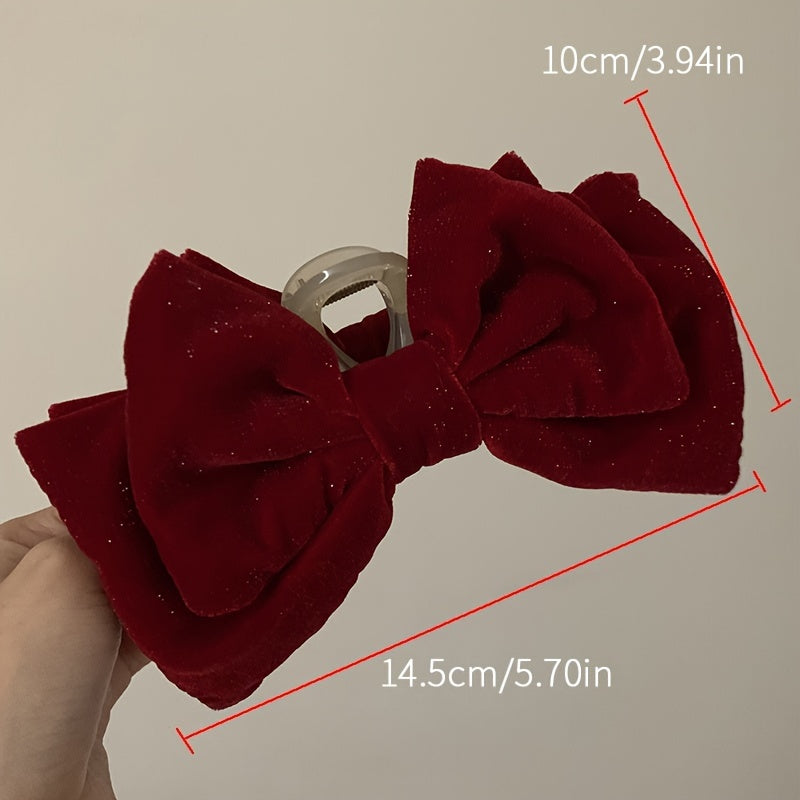 Large Velvet Bow Hair Clip Women's Hair Accessories