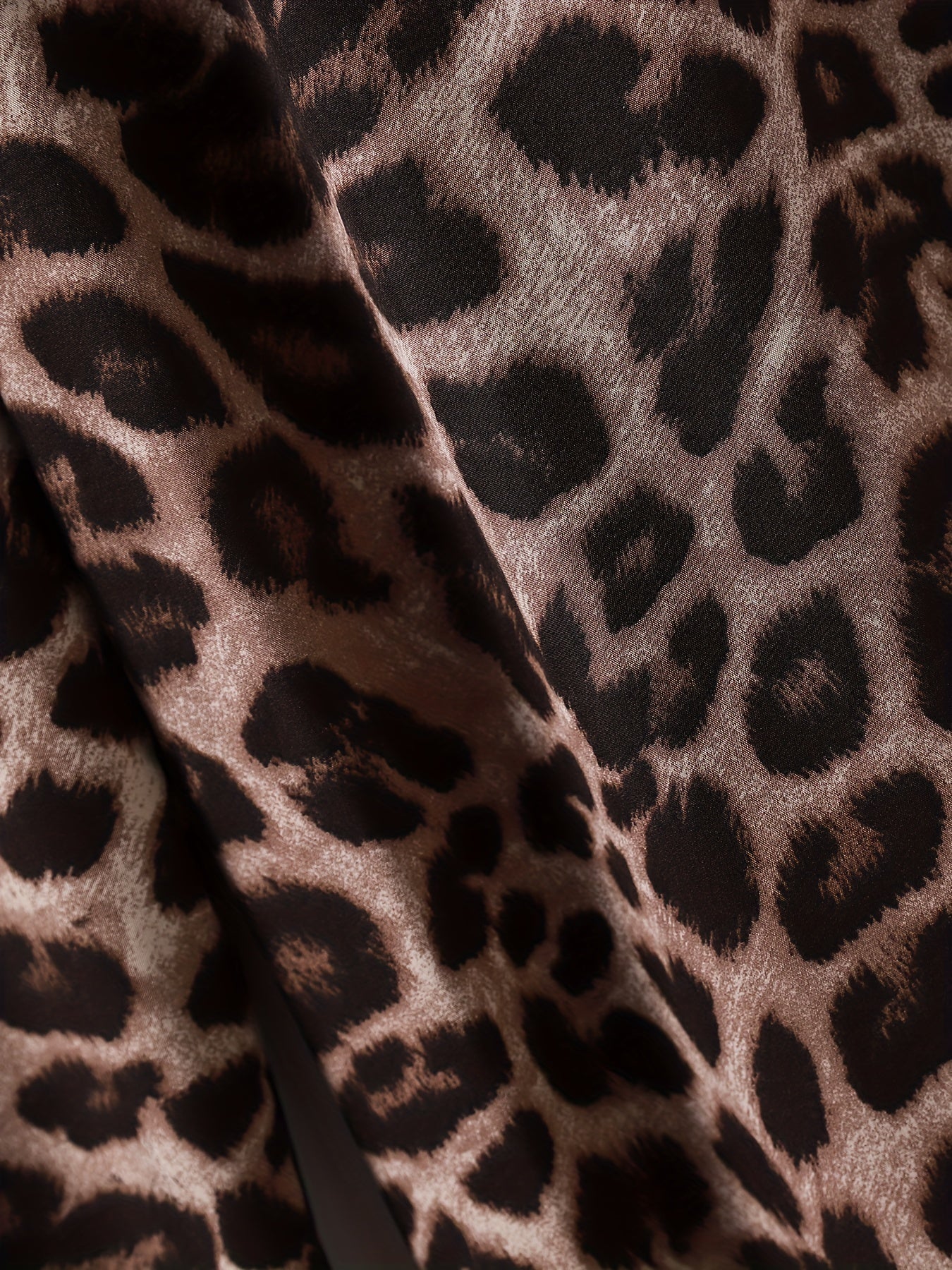 Women's Plus Leopard Print High Rise Wide Leg Pants