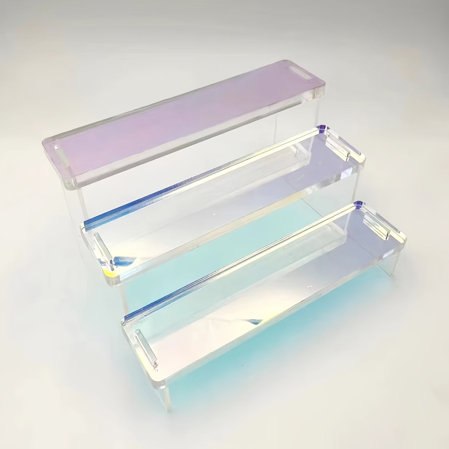3-Layer Colored Acrylic Display Rack for Collection Pop Figures Toys