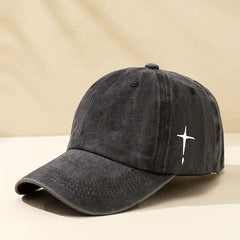 Vintage Distressed Baseball Cap Cross Print Dad Hats Y2K Sun Hats