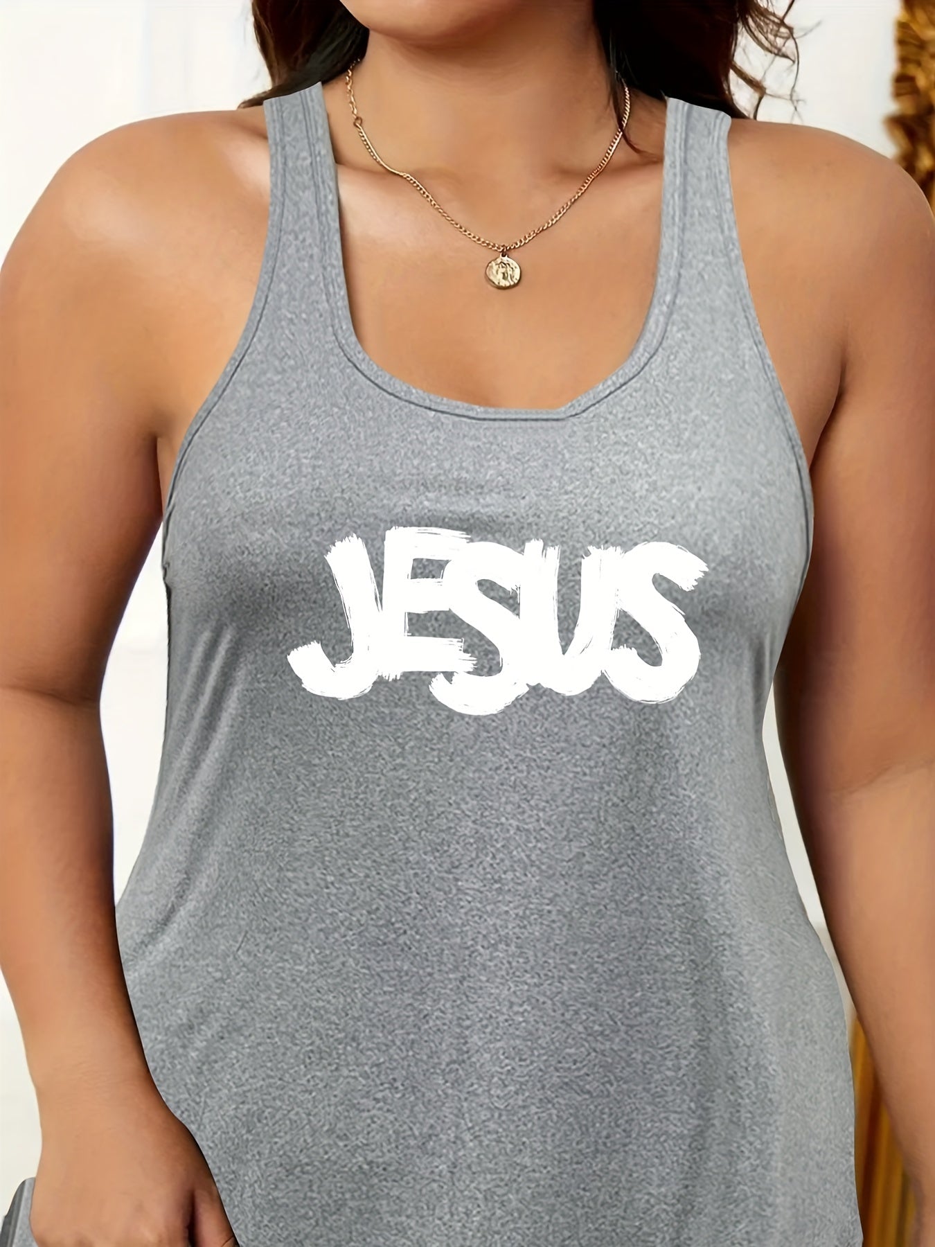  Letter Print Tank Sleep Dress