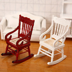 1/12 Wooden Mini Dollhouse Rocking Chair Toy DIY Accessory