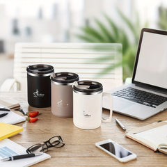 Double Layer Mug with Lid Coffee Cup Milk Cup Water Cup for Office Bedroom Study