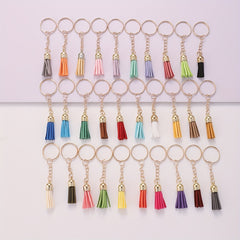 30pcs PU Leather Tassel Keychain Key Ring Bag Charm Favors Ornaments