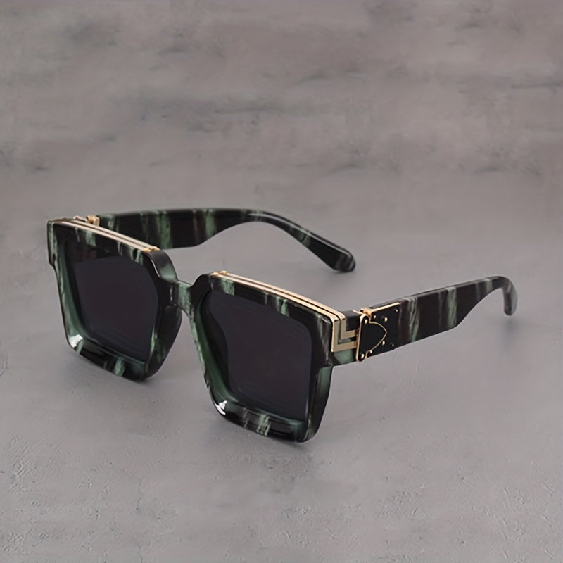 Square Graphic Frame Sunglasses UV400