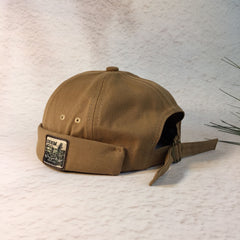 Retro Cotton Brimless Hat With Adjustable Cuff