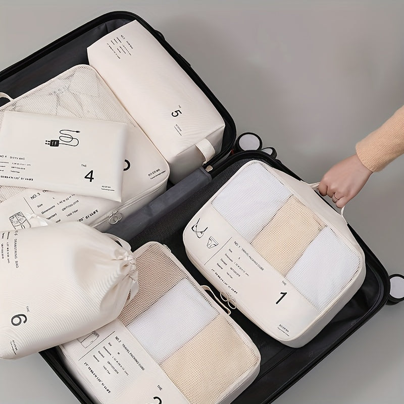 6pc Zipper Travel Storage Bag Mesh Clothing Sort
