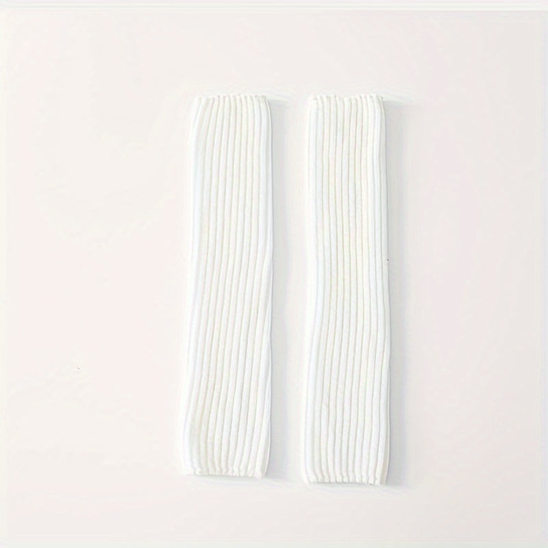 Solid Ribbed Leg Warmers All math Socks Women's Stockings & Hosiery