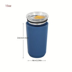 443ml Plastic Coffee Cup Portable Water Bottle for Sports Fitness