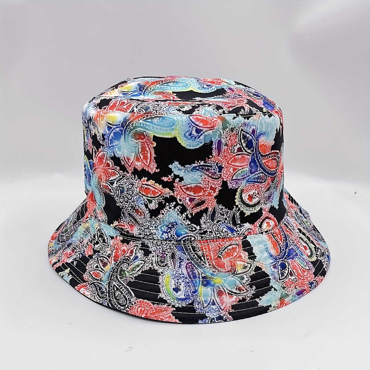Vintage Paisley Print Bucket Hat Reversible Lightweight Sun Hat for Women Men