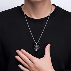 Men's Ghost Monster Mask Pendant Necklace
