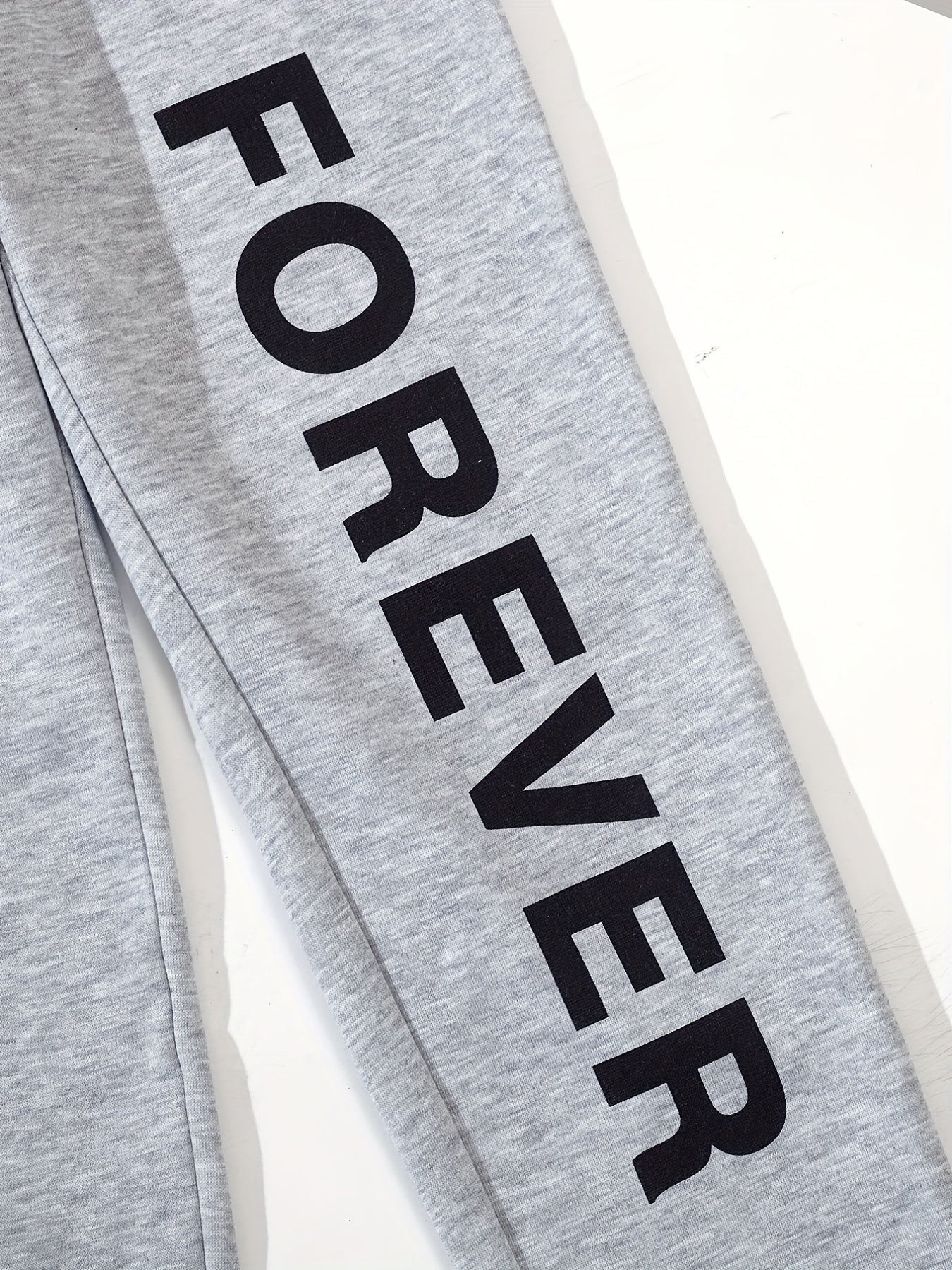 Kid Girls' Street Portrait & Letter Print Jogger Sweatpants