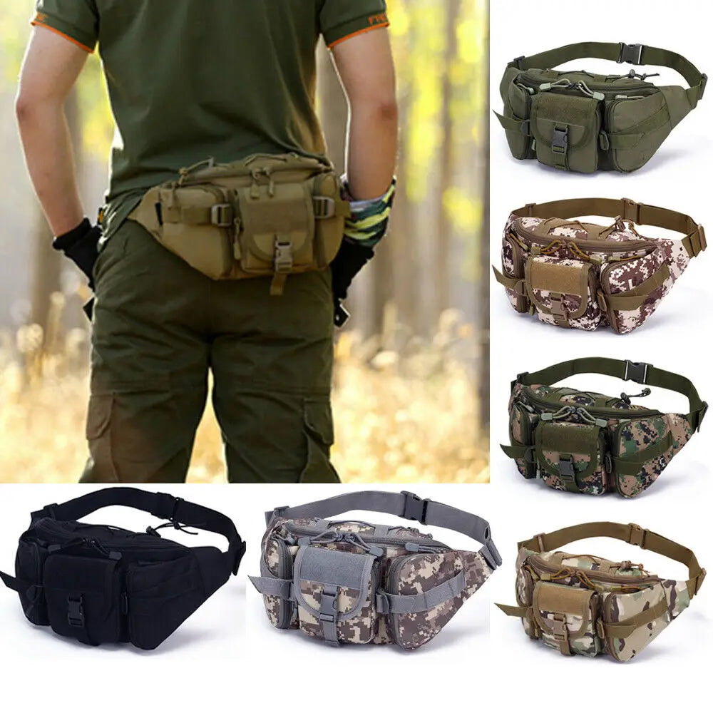 Waterproof Nylon Waist Fanny Pack Tactical Military Sport Bag