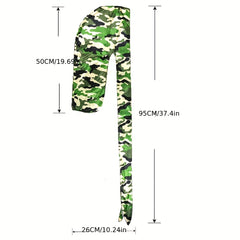Men's Silk Camo Durag Set - Pirate Hats & Long Tail Headscarves