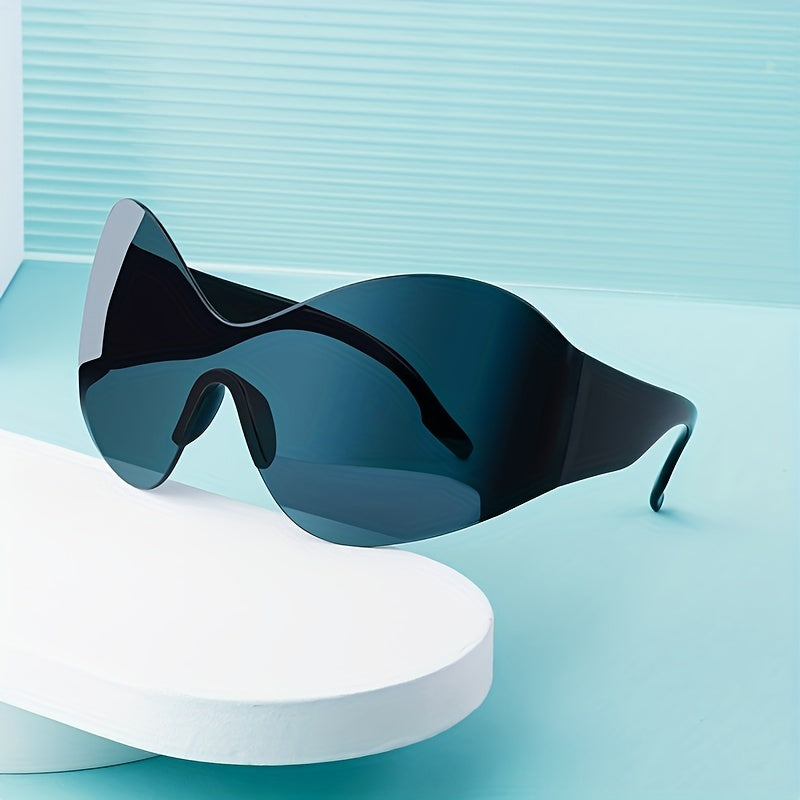 Y2K Large Lens Shield Sunglasses UV400