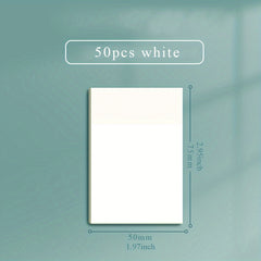 50 Sheets Waterproof Transparent Sticky Notes Self Adhesive for School & Office