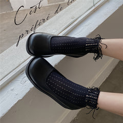 Solid Tassel Socks Comfy Cut Out Stockings Women's Hosiery
