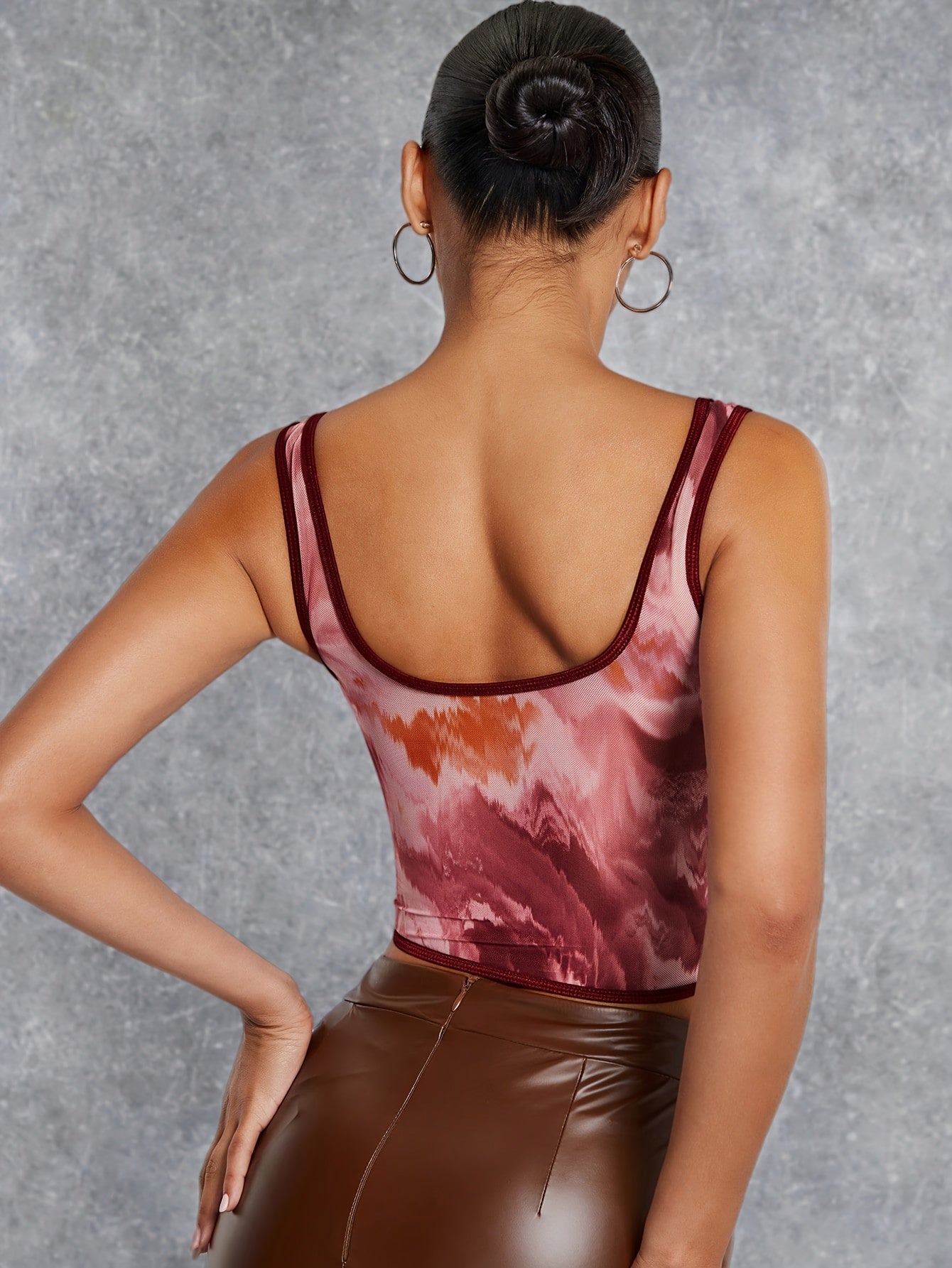 Tie Dye Print Tank Top Slim Fit Underwear