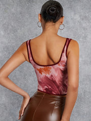 Tie Dye Print Tank Top Slim Fit Underwear